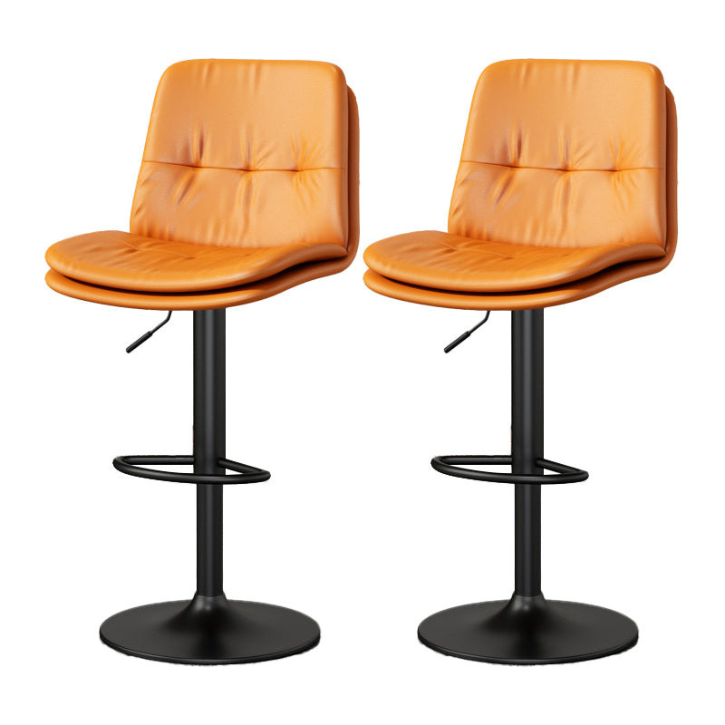 Nordic Style Bar Stool Liftable Counter Bar-stool with Metal Legs Orange 2 Piece Set Clearhalo 'Bar Furniture' 'Bar Stools' 'bar_stools' 'furn' 'furn_bar_stools' 'Furniture' 'Kitchen & Dining Furniture' 5474456