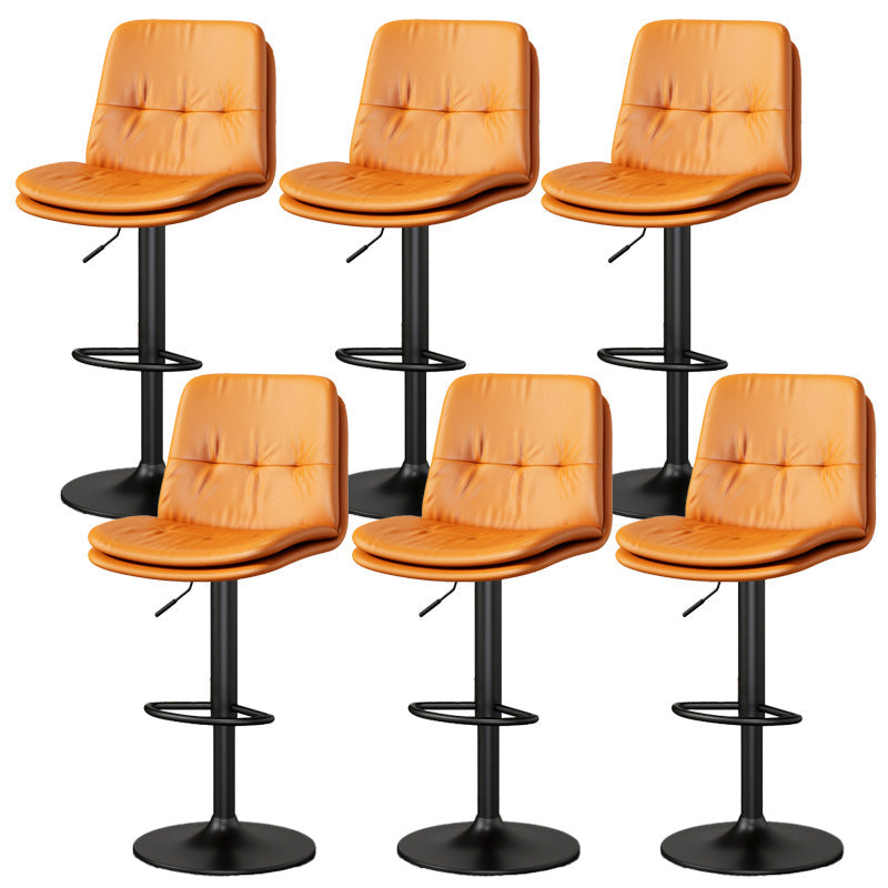 Nordic Style Bar Stool Liftable Counter Bar-stool with Metal Legs Orange 6 Piece Set Clearhalo 'Bar Furniture' 'Bar Stools' 'bar_stools' 'furn' 'furn_bar_stools' 'Furniture' 'Kitchen & Dining Furniture' 5474458