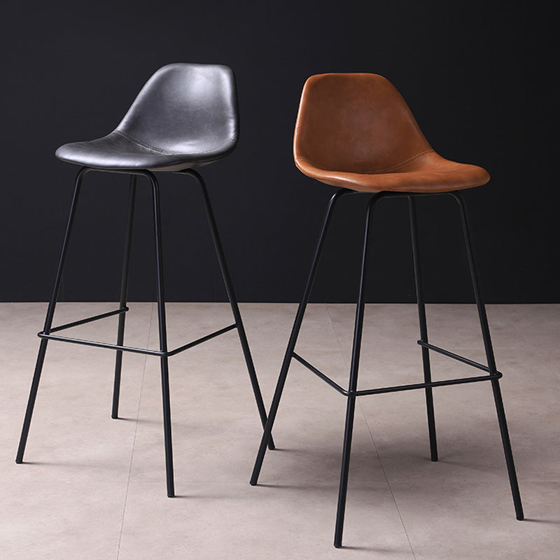 Contemporary Style Bar-stool Bucket Bar Stool with Metal Legs for Home Clearhalo 'Bar Furniture' 'Bar Stools' 'bar_stools' 'furn' 'furn_bar_stools' 'Furniture' 'Kitchen & Dining Furniture' 5474575