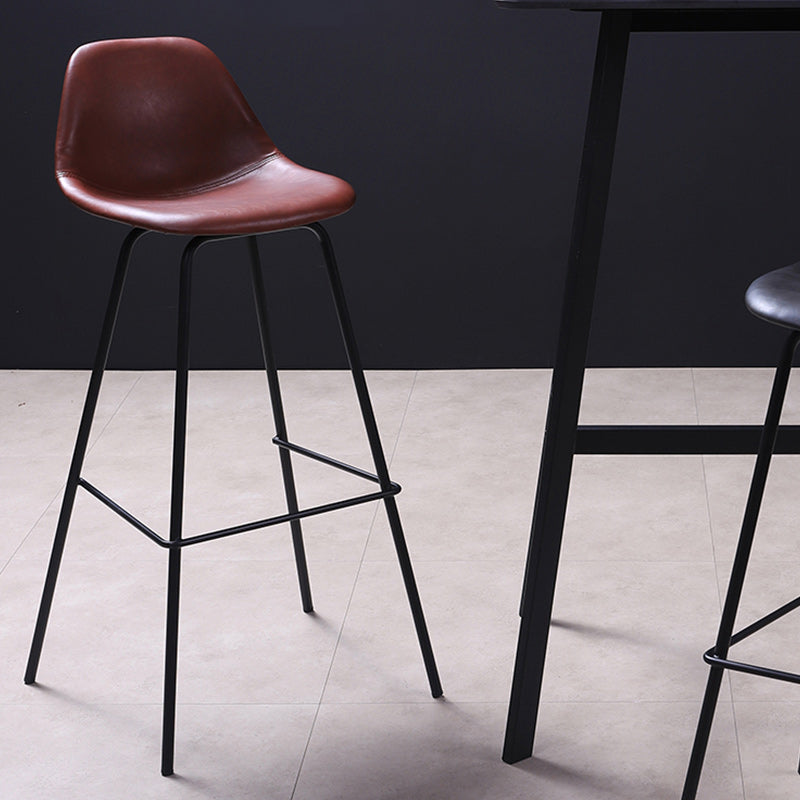 Contemporary Style Bar-stool Bucket Bar Stool with Metal Legs for Home Clearhalo 'Bar Furniture' 'Bar Stools' 'bar_stools' 'furn' 'furn_bar_stools' 'Furniture' 'Kitchen & Dining Furniture' 5474580