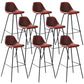 Contemporary Style Bar-stool Bucket Bar Stool with Metal Legs for Home Burgundy 8 Piece Set Clearhalo 'Bar Furniture' 'Bar Stools' 'bar_stools' 'furn' 'furn_bar_stools' 'Furniture' 'Kitchen & Dining Furniture' 5474581