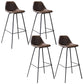 Contemporary Style Bar-stool Bucket Bar Stool with Metal Legs for Home Dark Khaki 4 Piece Set Clearhalo 'Bar Furniture' 'Bar Stools' 'bar_stools' 'furn' 'furn_bar_stools' 'Furniture' 'Kitchen & Dining Furniture' 5474583