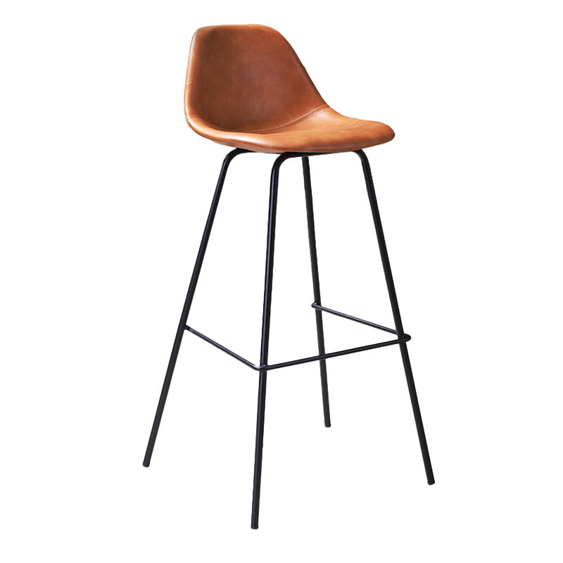 Contemporary Style Bar-stool Bucket Bar Stool with Metal Legs for Home Clearhalo 'Bar Furniture' 'Bar Stools' 'bar_stools' 'furn' 'furn_bar_stools' 'Furniture' 'Kitchen & Dining Furniture' 5474584