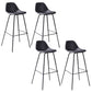 Contemporary Style Bar-stool Bucket Bar Stool with Metal Legs for Home Dark Gray-Black 4 Piece Set Clearhalo 'Bar Furniture' 'Bar Stools' 'bar_stools' 'furn' 'furn_bar_stools' 'Furniture' 'Kitchen & Dining Furniture' 5474588