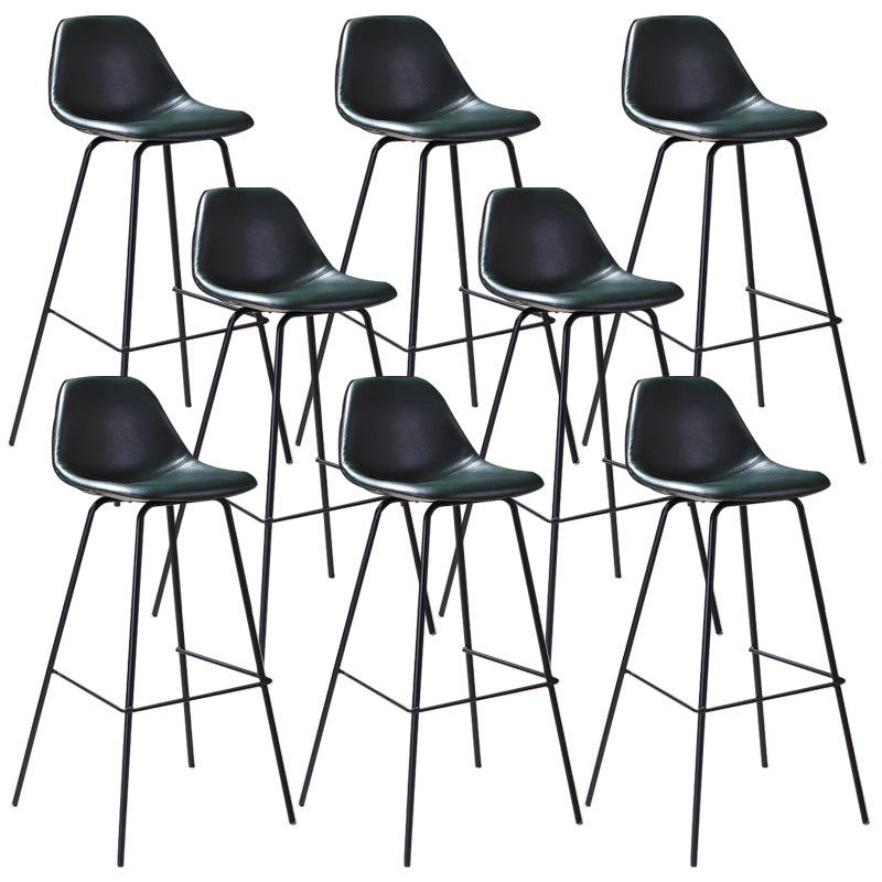 Contemporary Style Bar-stool Bucket Bar Stool with Metal Legs for Home Blackish Green 8 Piece Set Clearhalo 'Bar Furniture' 'Bar Stools' 'bar_stools' 'furn' 'furn_bar_stools' 'Furniture' 'Kitchen & Dining Furniture' 5474593