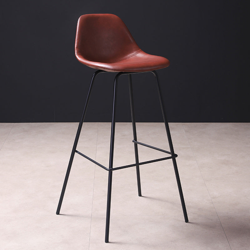 Contemporary Style Bar-stool Bucket Bar Stool with Metal Legs for Home Clearhalo 'Bar Furniture' 'Bar Stools' 'bar_stools' 'furn' 'furn_bar_stools' 'Furniture' 'Kitchen & Dining Furniture' 5474597