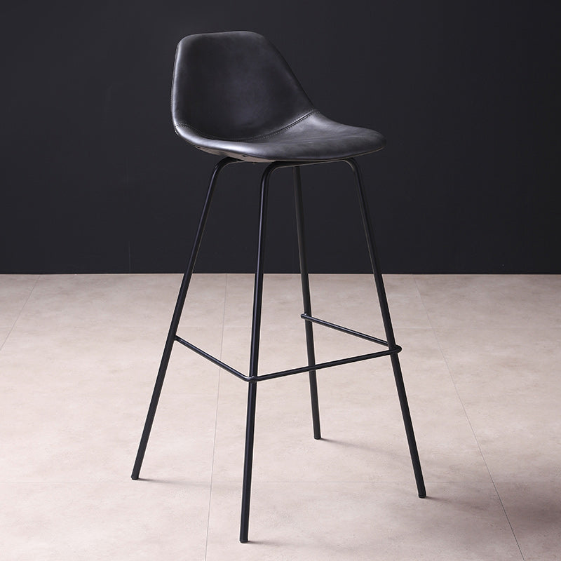 Contemporary Style Bar-stool Bucket Bar Stool with Metal Legs for Home Clearhalo 'Bar Furniture' 'Bar Stools' 'bar_stools' 'furn' 'furn_bar_stools' 'Furniture' 'Kitchen & Dining Furniture' 5474598