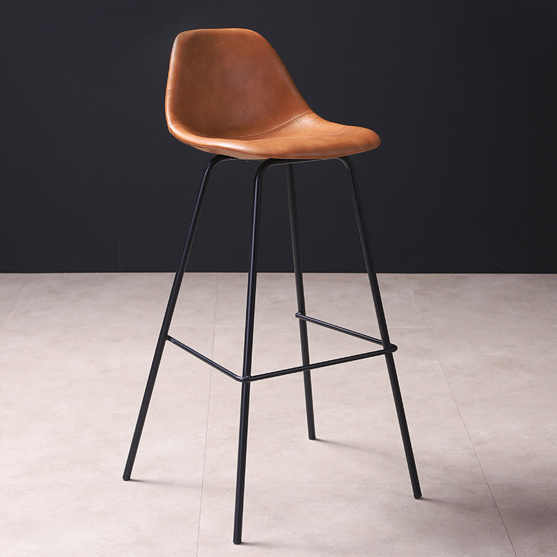 Contemporary Style Bar-stool Bucket Bar Stool with Metal Legs for Home Clearhalo 'Bar Furniture' 'Bar Stools' 'bar_stools' 'furn' 'furn_bar_stools' 'Furniture' 'Kitchen & Dining Furniture' 5474599