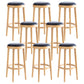 Modern Round Bar Stool Oak Solid Wood Bar Stool with PU Leather Wood 8 Piece Set Clearhalo 'Bar Furniture' 'Bar Stools' 'bar_stools' 'furn' 'furn_bar_stools' 'Furniture' 'Kitchen & Dining Furniture' 5474643