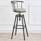 Industrial Backrest Metal Bar Stool Round Furniture in Matte Finish for Home
