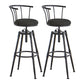 Industrial Backrest Metal Bar Stool Round Furniture in Matte Finish for Home