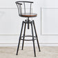 Industrial Backrest Metal Bar Stool Round Furniture in Matte Finish for Home