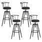 Industrial Backrest Metal Bar Stool Round Furniture in Matte Finish for Home