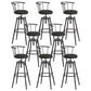 Industrial Backrest Metal Bar Stool Round Furniture in Matte Finish for Home