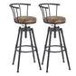 Industrial Backrest Metal Bar Stool Round Furniture in Matte Finish for Home