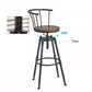 Industrial Backrest Metal Bar Stool Round Furniture in Matte Finish for Home