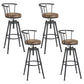 Industrial Backrest Metal Bar Stool Round Furniture in Matte Finish for Home