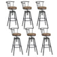 Industrial Backrest Metal Bar Stool Round Furniture in Matte Finish for Home