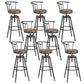 Industrial Backrest Metal Bar Stool Round Furniture in Matte Finish for Home