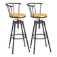 Industrial Backrest Metal Bar Stool Round Furniture in Matte Finish for Home