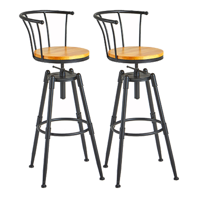 Industrial Backrest Metal Bar Stool Round Furniture in Matte Finish for Home