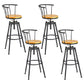 Industrial Backrest Metal Bar Stool Round Furniture in Matte Finish for Home
