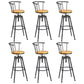 Industrial Backrest Metal Bar Stool Round Furniture in Matte Finish for Home