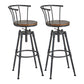Industrial Backrest Metal Bar Stool Round Furniture in Matte Finish for Home