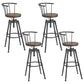 Industrial Backrest Metal Bar Stool Round Furniture in Matte Finish for Home