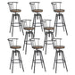 Industrial Backrest Metal Bar Stool Round Furniture in Matte Finish for Home