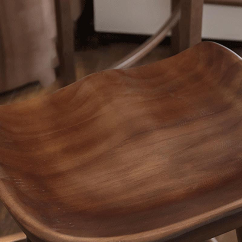 レストラン用の工業用輪郭の座席バックレスソリッドウッドバースツール