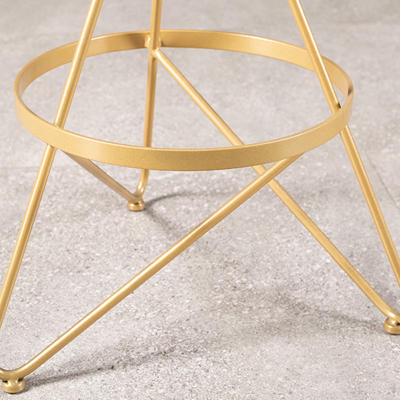 Industrial Adjustable Height Bar Stool Round Solid Wood with Iron Legs