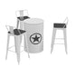 1/3/4 Pieces Industrial Bar Stool and Table Set White Iron Bar Set