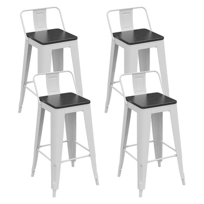 1/3/4 Pieces Industrial Bar Stool and Table Set White Iron Bar Set