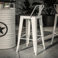 1/3/4 Pieces Industrial Bar Stool and Table Set White Iron Bar Set