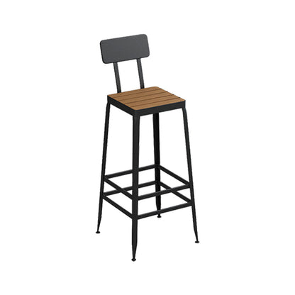 Set tavolo e sgabello moderno da esterno 1/5 pezzi Set bistrot rettangolare in legno e metallo
