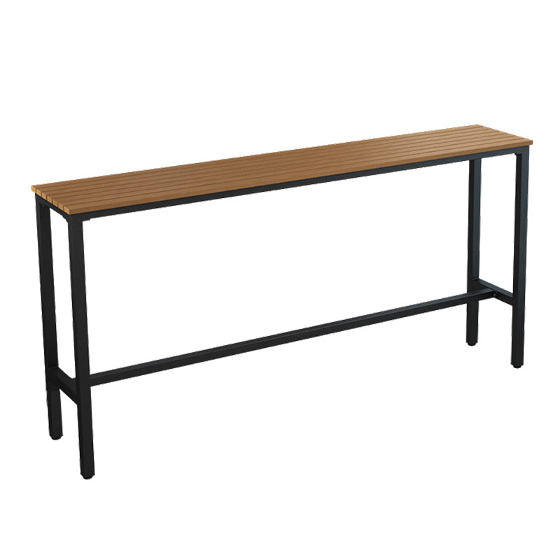 Set tavolo e sgabello moderno da esterno 1/5 pezzi Set bistrot rettangolare in legno e metallo