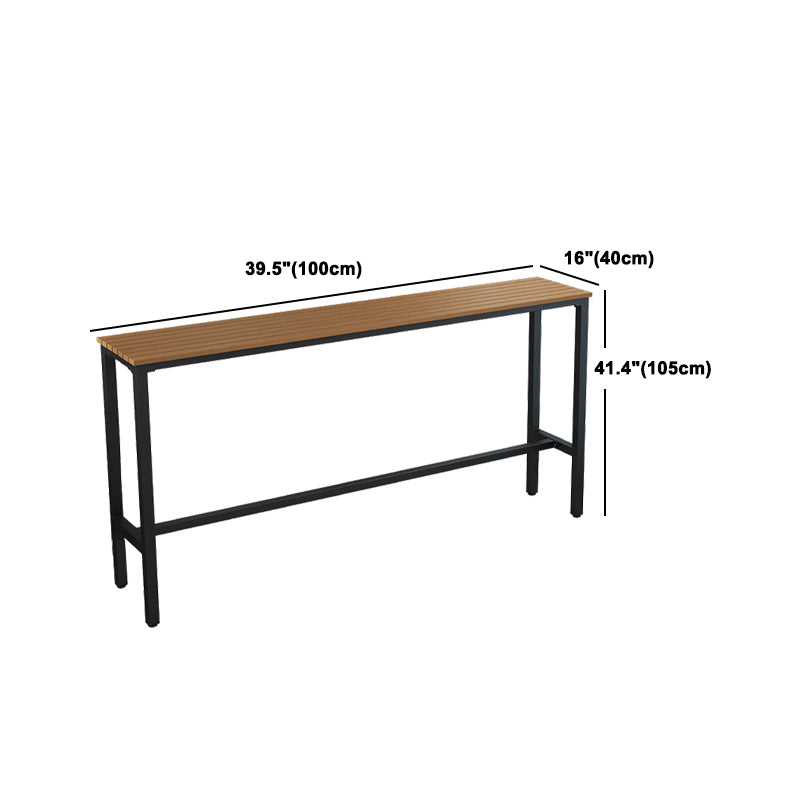 Set tavolo e sgabello moderno da esterno 1/5 pezzi Set bistrot rettangolare in legno e metallo