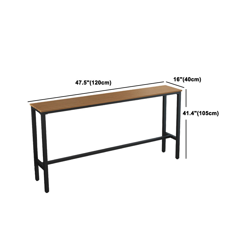 Set tavolo e sgabello moderno da esterno 1/5 pezzi Set bistrot rettangolare in legno e metallo