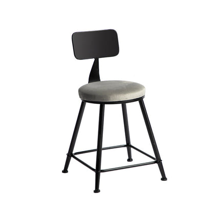Modern 1/3 Pieces Bar Table Set Round Stone Counter Table with Backrest Stools Grey 18"H Stool (Single) Clearhalo 'Bar Furniture' 'furn' 'furn_home_bar_bar_sets' 'Furniture' 'Home Bars & Bar Sets' 'home_bar_bar_sets' 'Kitchen & Dining Furniture' 5475141