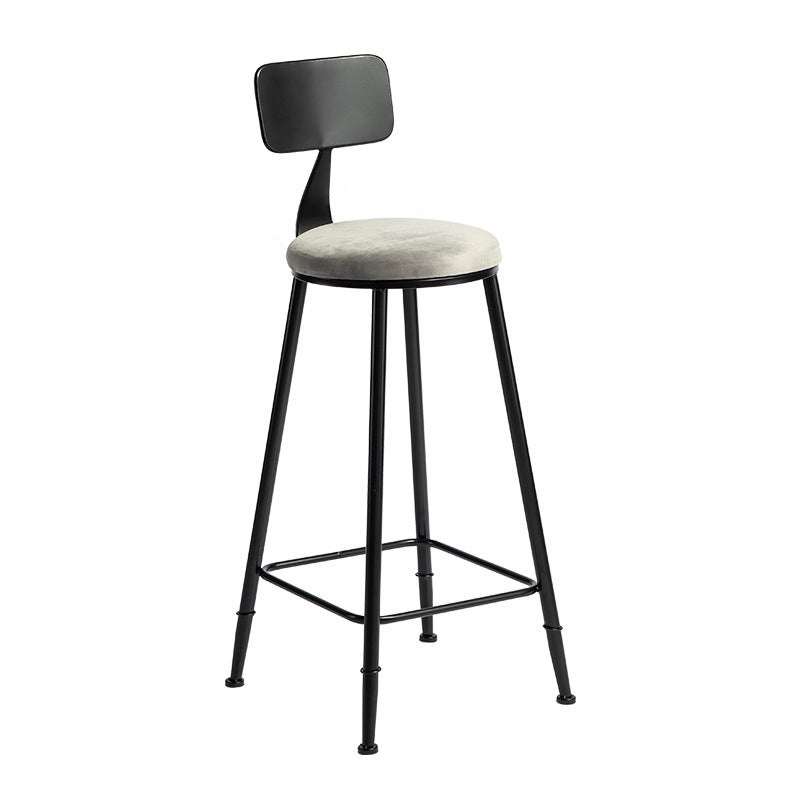 Modern 1/3 Pieces Bar Table Set Round Stone Counter Table with Backrest Stools Grey 30"H Stool (Single) Clearhalo 'Bar Furniture' 'furn' 'furn_home_bar_bar_sets' 'Furniture' 'Home Bars & Bar Sets' 'home_bar_bar_sets' 'Kitchen & Dining Furniture' 5475143