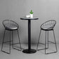 Modern 1/3 Pieces Bar Table Set Round Stone Counter Table with Backrest Stools 3 Pieces: Table, 2 Light Grey Chairs Clearhalo 'Bar Furniture' 'furn' 'furn_home_bar_bar_sets' 'Furniture' 'Home Bars & Bar Sets' 'home_bar_bar_sets' 'Kitchen & Dining Furniture' 5475144