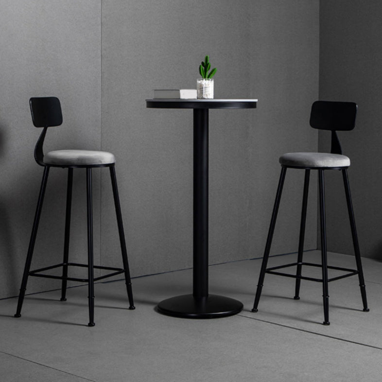 Modern 1/3 Pieces Bar Table Set Round Stone Counter Table with Backrest Stools Clearhalo 'Bar Furniture' 'furn' 'furn_home_bar_bar_sets' 'Furniture' 'Home Bars & Bar Sets' 'home_bar_bar_sets' 'Kitchen & Dining Furniture' 5475146