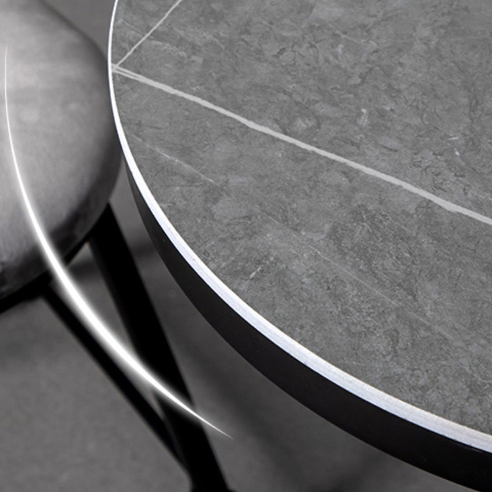 Modern 1/3 Pieces Bar Table Set Round Stone Counter Table with Backrest Stools Clearhalo 'Bar Furniture' 'furn' 'furn_home_bar_bar_sets' 'Furniture' 'Home Bars & Bar Sets' 'home_bar_bar_sets' 'Kitchen & Dining Furniture' 5475150