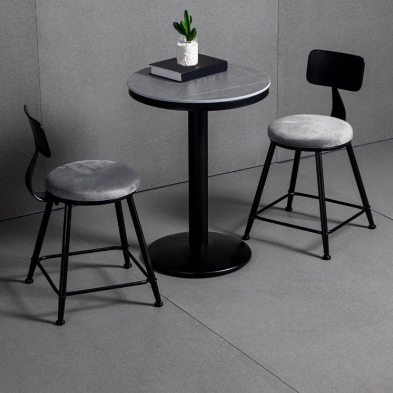 Modern 1/3 Pieces Bar Table Set Round Stone Counter Table with Backrest Stools Clearhalo 'Bar Furniture' 'furn' 'furn_home_bar_bar_sets' 'Furniture' 'Home Bars & Bar Sets' 'home_bar_bar_sets' 'Kitchen & Dining Furniture' 5475152