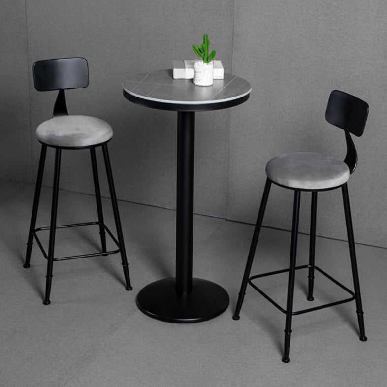 Modern 1/3 Pieces Bar Table Set Round Stone Counter Table with Backrest Stools Clearhalo 'Bar Furniture' 'furn' 'furn_home_bar_bar_sets' 'Furniture' 'Home Bars & Bar Sets' 'home_bar_bar_sets' 'Kitchen & Dining Furniture' 5475153