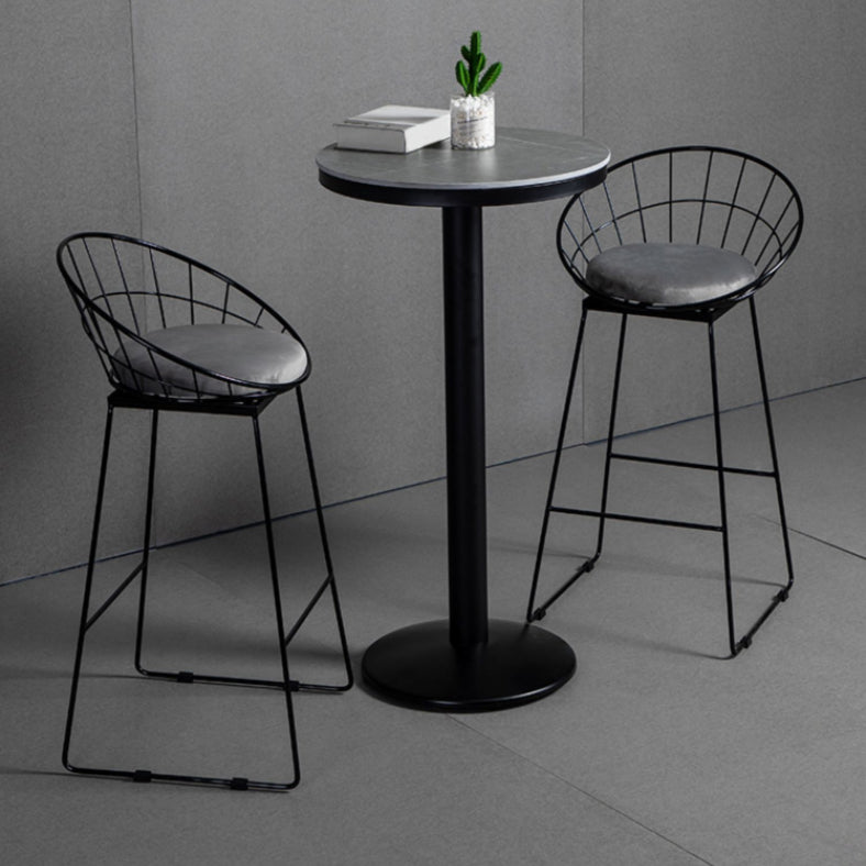 Modern 1/3 Pieces Bar Table Set Round Stone Counter Table with Backrest Stools Clearhalo 'Bar Furniture' 'furn' 'furn_home_bar_bar_sets' 'Furniture' 'Home Bars & Bar Sets' 'home_bar_bar_sets' 'Kitchen & Dining Furniture' 5475154