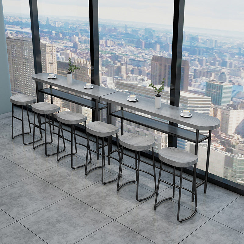 Soggiorno set moderno per pub 1/2/4/7 pezzi sgabello da bar in legno ovale e set da tavolo