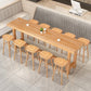 Luxury Solid Wood Bar Table Set 1/2/5/6/11 Pieces Counter Table with Backless Stools 11 Pieces: Table, 10 Wood Stools Clearhalo 'Bar Furniture' 'furn' 'furn_home_bar_bar_sets' 'Furniture' 'Home Bars & Bar Sets' 'home_bar_bar_sets' 'Kitchen & Dining Furniture' 5475232
