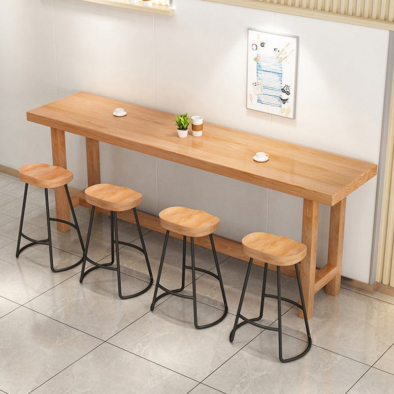 Luxury Solid Wood Bar Table Set 1/2/5/6/11 Pieces Counter Table with Backless Stools 5 Pieces: Table, 4 Stools Clearhalo 'Bar Furniture' 'furn' 'furn_home_bar_bar_sets' 'Furniture' 'Home Bars & Bar Sets' 'home_bar_bar_sets' 'Kitchen & Dining Furniture' 5475233